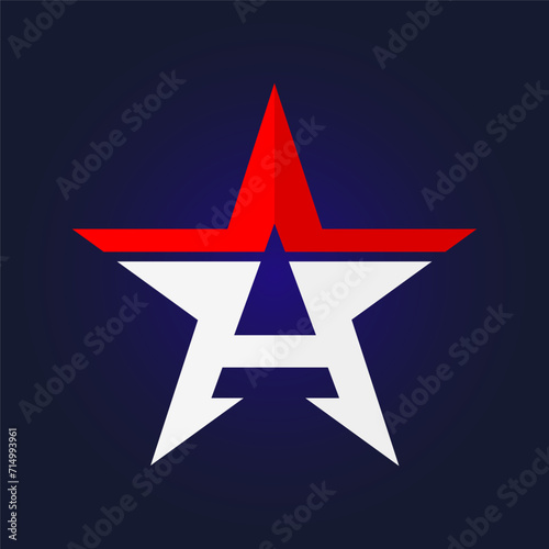 Stylish Star Logo With A Character