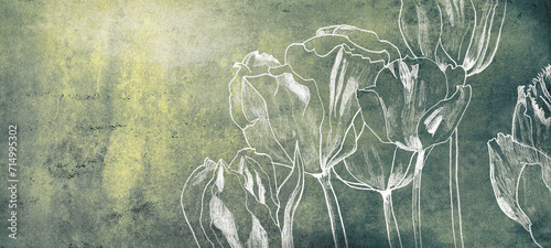 tulpen zeichnung blumen illustration trauer konzept karte konturen