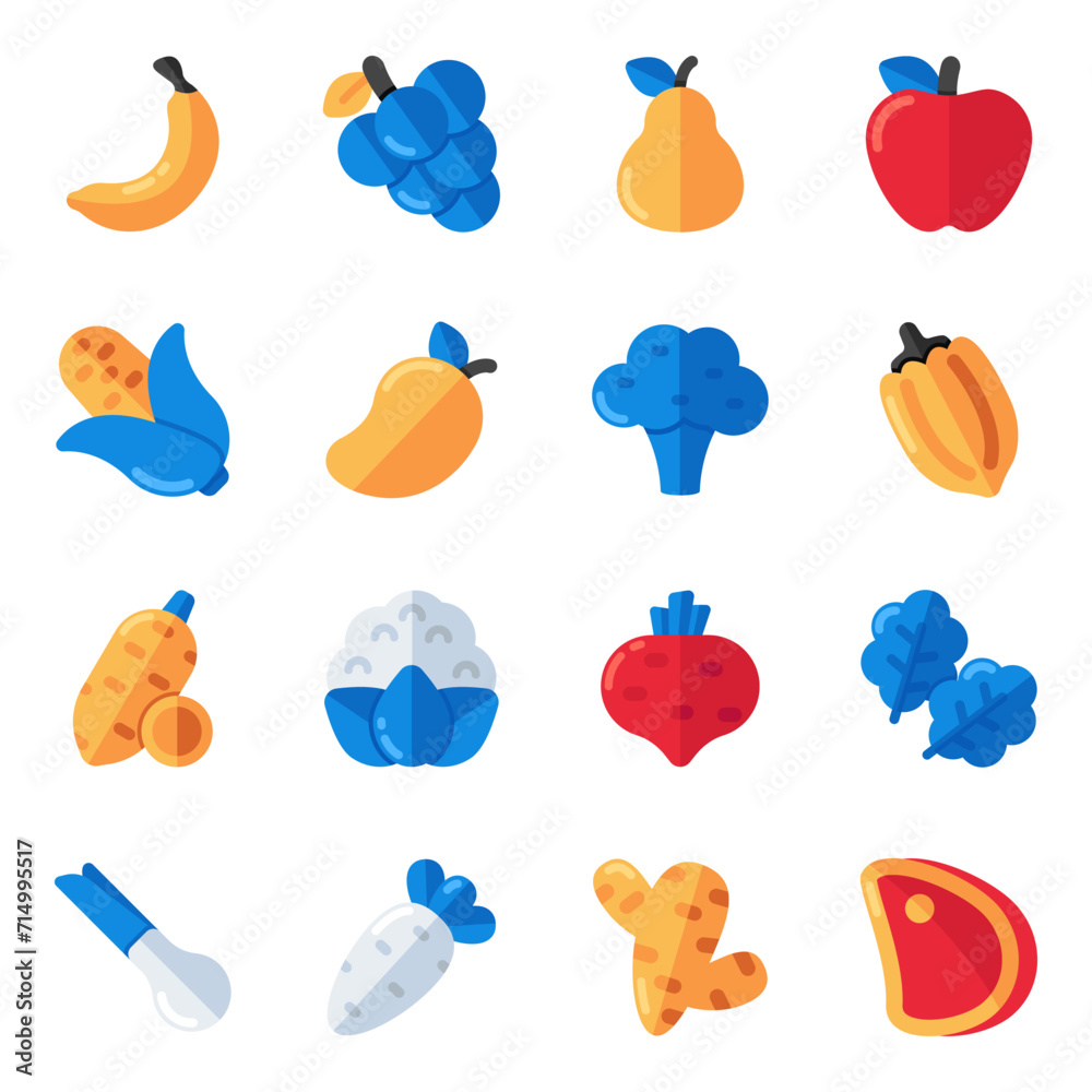 Set of Meal Flat Icons

