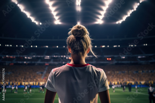 Female Soccer Player Poised for the Game