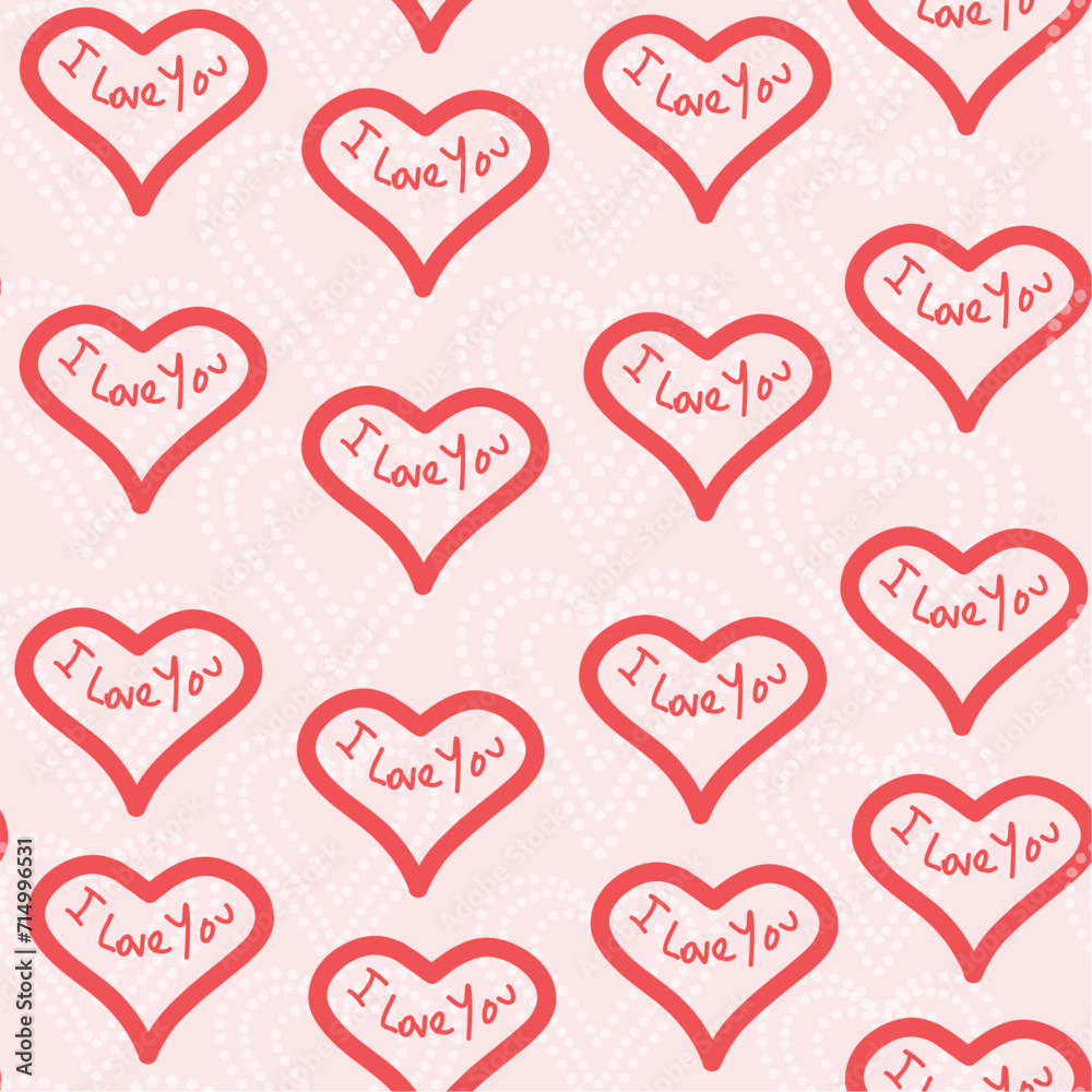  red heart seamless pattern for Valentine's Day 