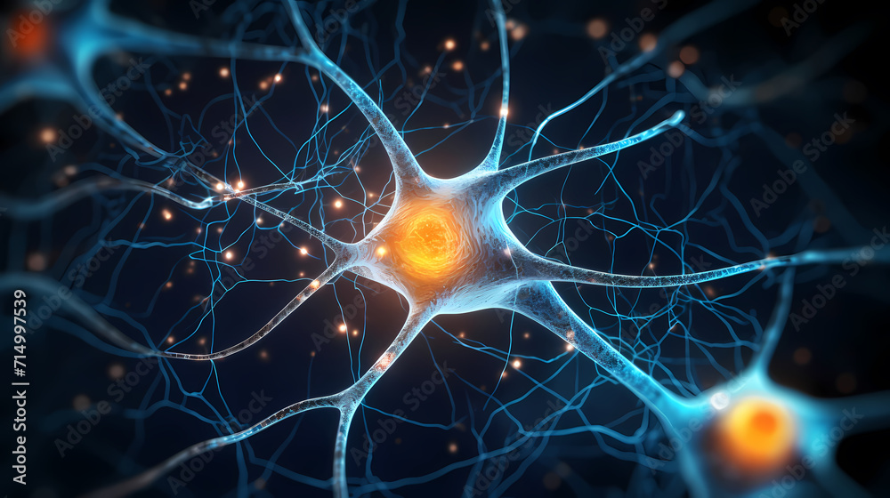 Nervous system, central nervous cells of the brain, neuroscience background Nervous system, central nervous cells of the brain, neuroscience background