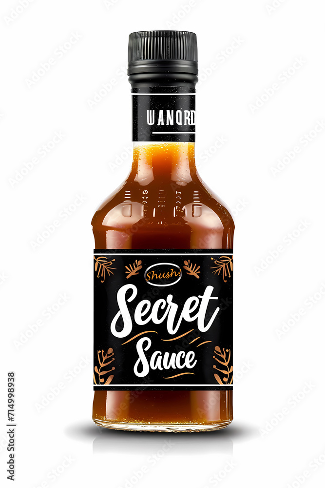 bottle of Secret Sauce graphic on white background bottle of Secret Sauce graphic on white background