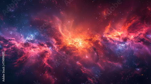 The background of Cosmos, where luminous objects and cosmic gases create a visual feeling of energ photo
