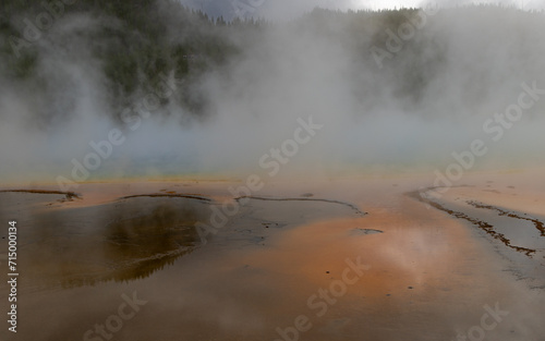 Amazing colors in Wyoming hot springs and forest
