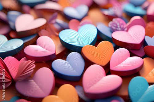 pastel color hearts background for valentine specials photo