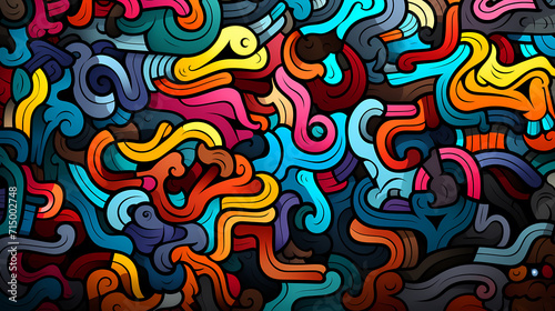 Funny doodle seamless pattern, artistic background