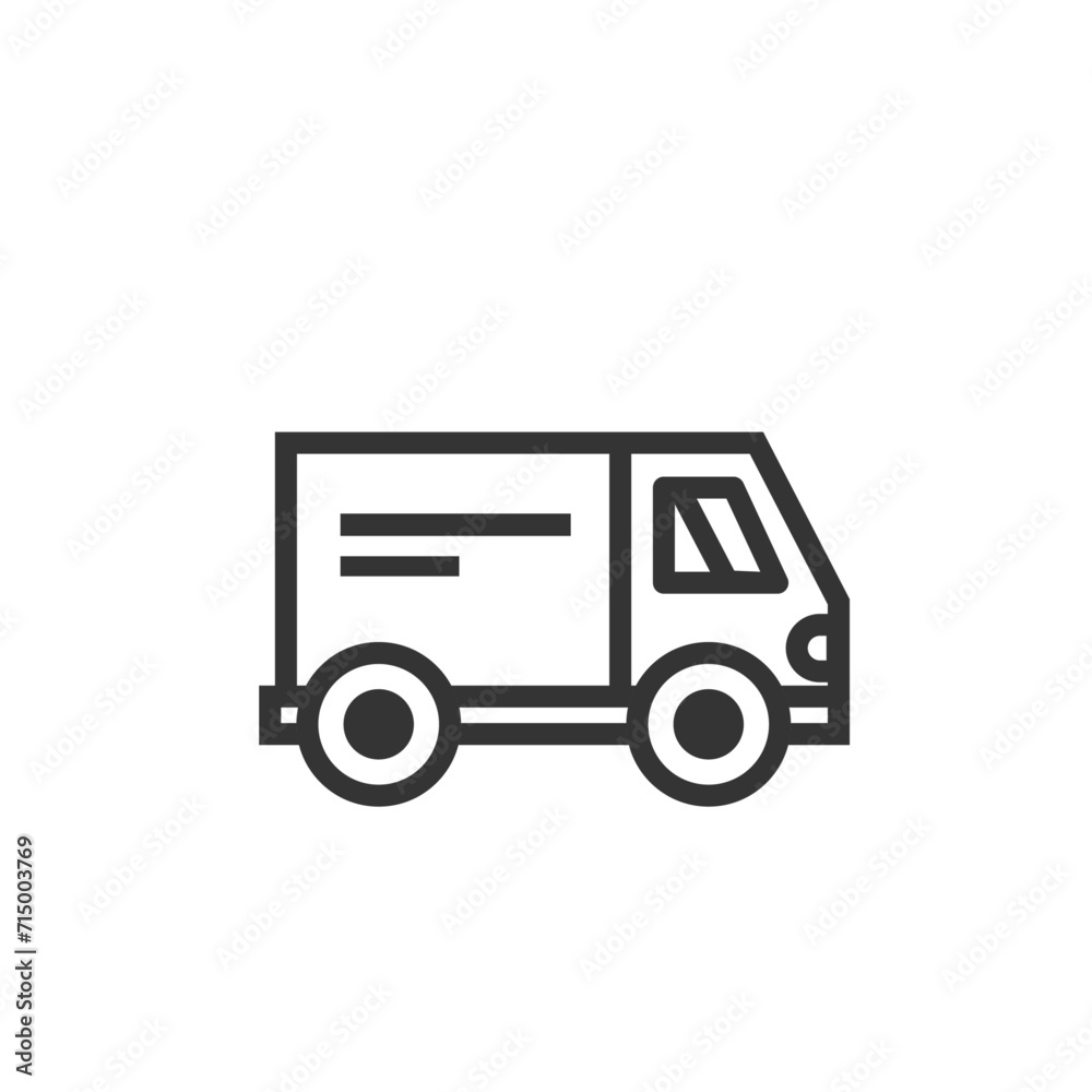 Delivery minimal outline icon on white background