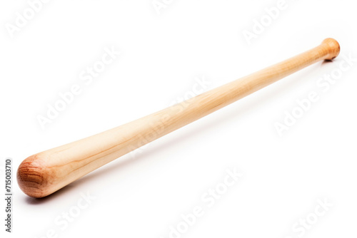 Wooden Baseball Bat on White Background
