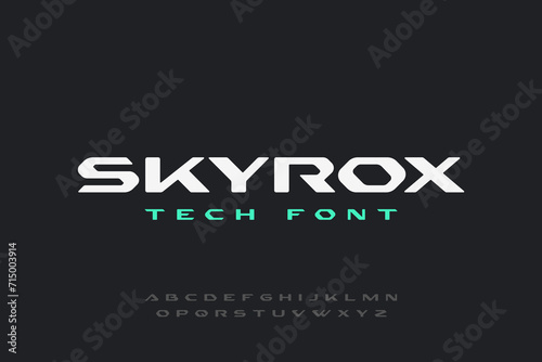Futuristic Tech Font Vector Stylish Design Look. Cyber Robot Future Technology Type.