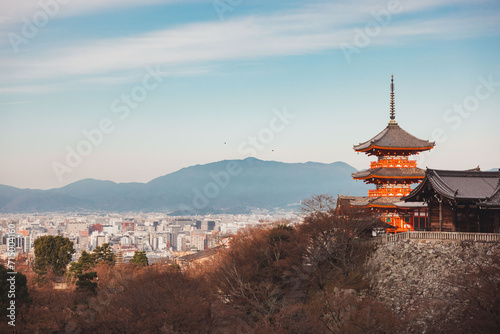View of Kyoto with pagoda in foreground