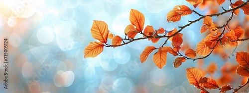 Fall Leaves on a Branch Generative AI