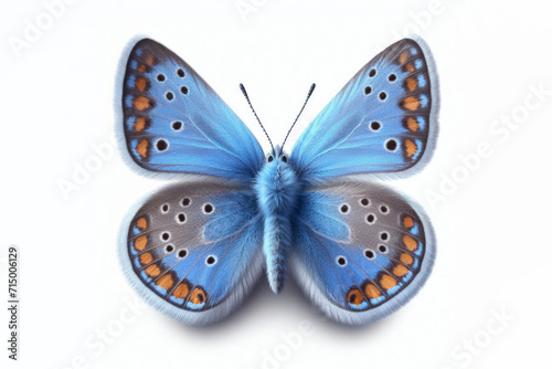 Common Blue Butterfly isolated on solid white background. ai generative © Igor