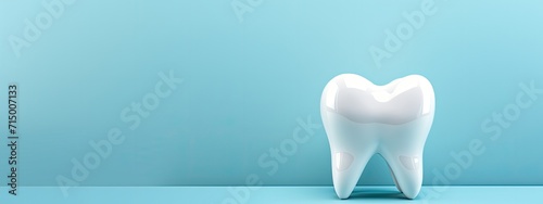 3d dental on blue background with copy space 