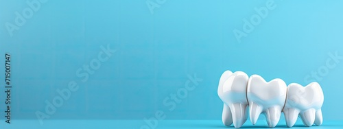 3d dental on blue background with copy space  photo