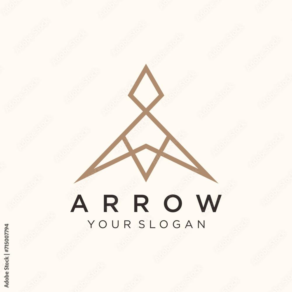 Fototapeta premium Arrow logo vector illustration idea with creative concept