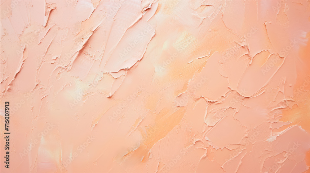 A detailed view of a pink wall with peeling paint.