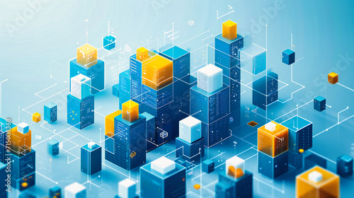 Digital Network Concept: An abstract illustration of a digital network, representing concepts of connectivity, technology, and cyberspace