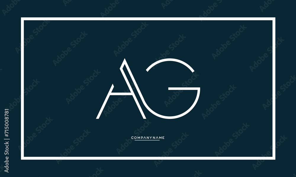 AG or GA Alphabet letters icon logo monogram AG or GA Alphabet letters icon logo monogram