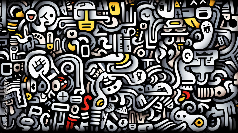 Abstract seamless doodle background, artistic background