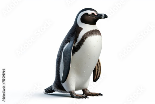 Penguin bird isolated on solid white background. ai generative