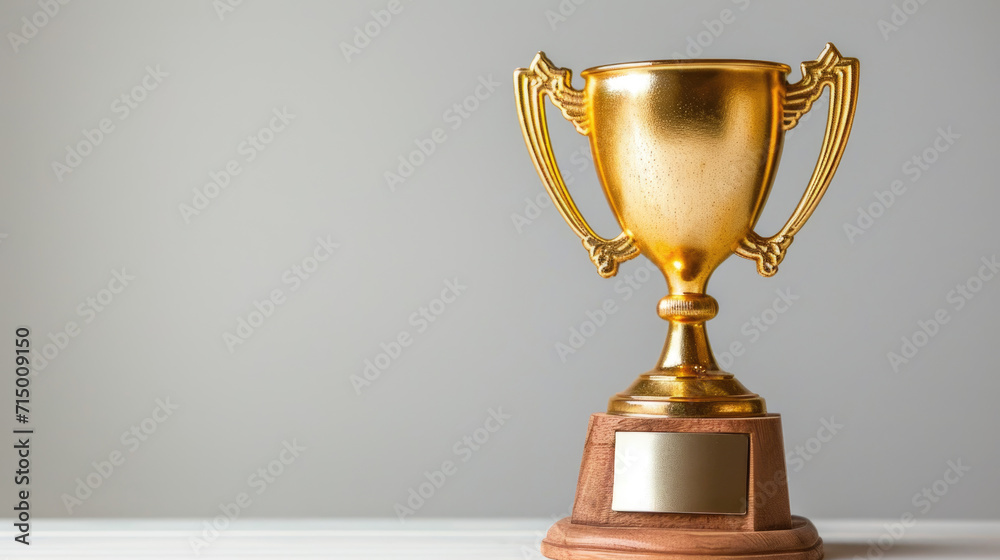 golden minimalistic trophy on white background golden minimalistic trophy on white background