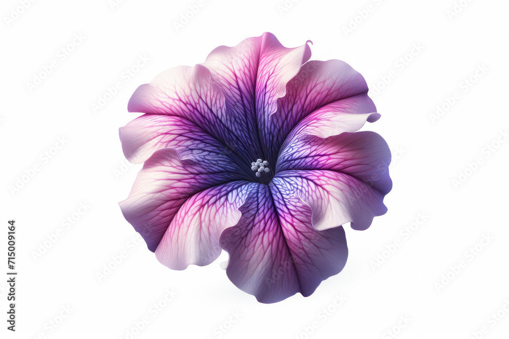 Petunia flower isolated on solid white background. ai generative