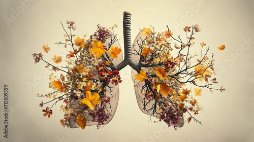A detailed illustration of a human lung system Generative AI photo