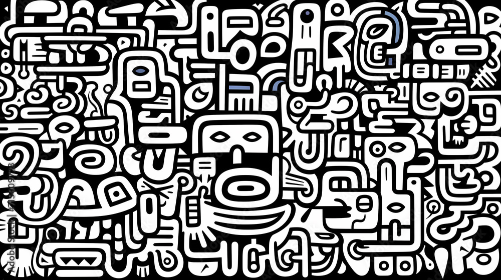 Abstract seamless doodle background, artistic background