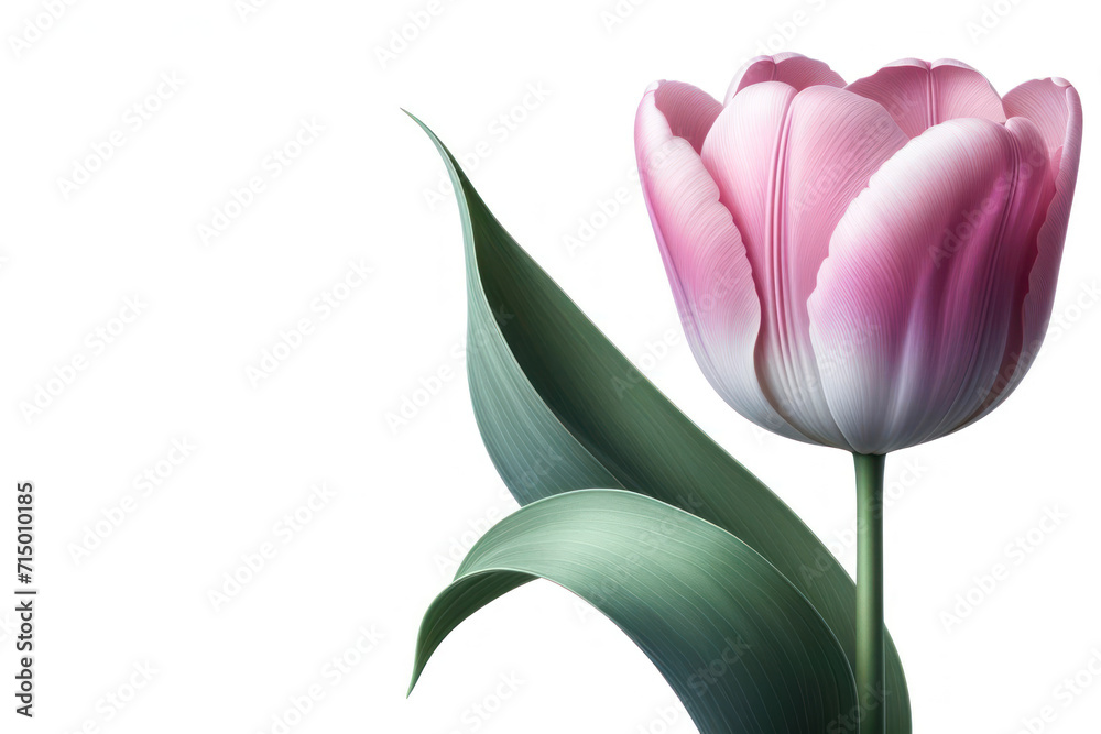 Fototapeta premium Tulip flower isolated on solid white background. ai generative