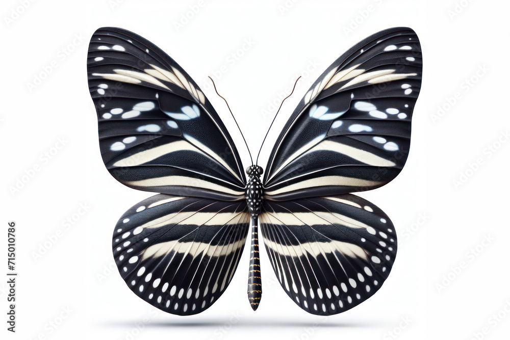 Zebra Longwing Butterfly isolated on solid white background. ai generative Zebra Longwing Butterfly isolated on solid white background. ai generative