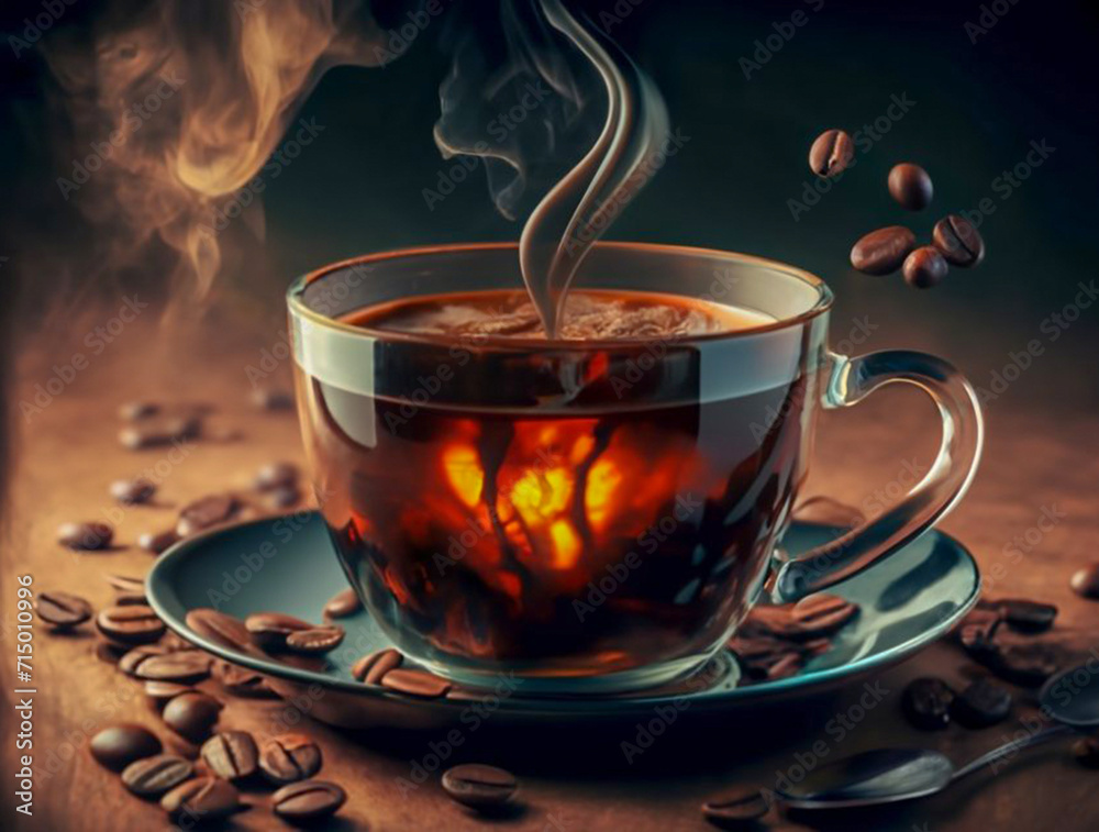 cup of coffie with cinnamon and star anise on wooden background cup of coffie with cinnamon and star anise on wooden background