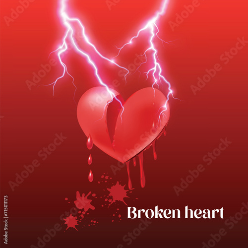 happy valentine's day bloody broken heart hearts design