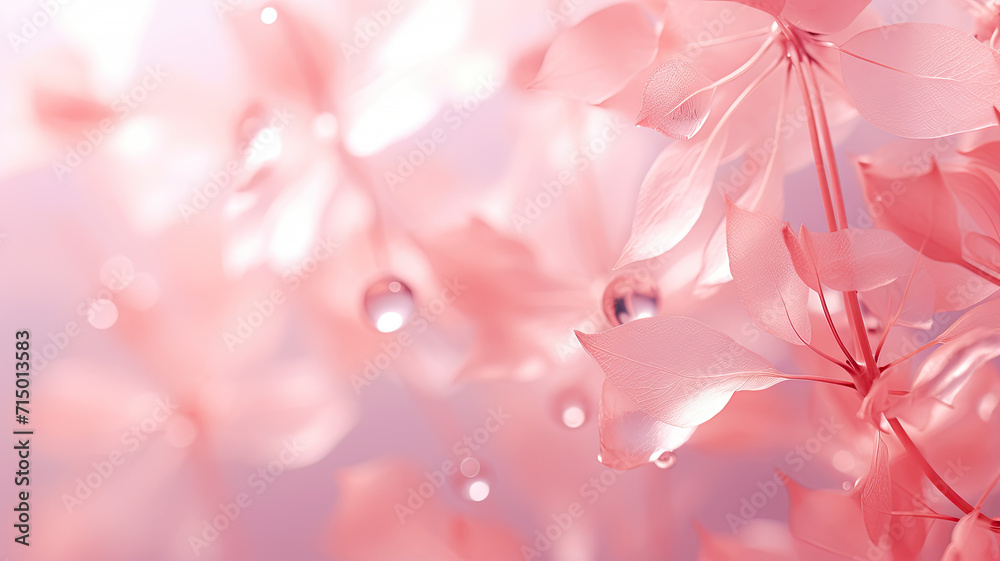 Elegant pink petals in ice. Delicate texture. Frosty beautiful natural winter or spring background. A visual symphony of elegance, portraying nature’s artistry. Beauty in a moment of stillness