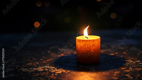 A symbolic representation of Earth Hour with a single illuminated candle surrounded by darkness. The image encapsulates the global movement's essence, urging individuals to power d