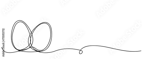 Easter eggs line art, vector illustration. Design for Easter, banner