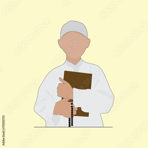 Muslim people pry vector illustration design template