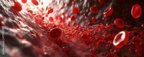 Blood Cells in Motion Generative AI photo