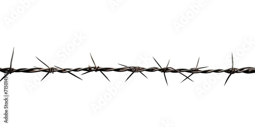 A barbed wire running horizontally through the picture, banner, isolated photo