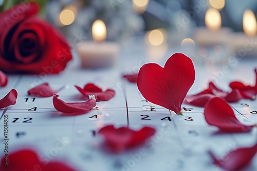 red rose petals on a red background photo