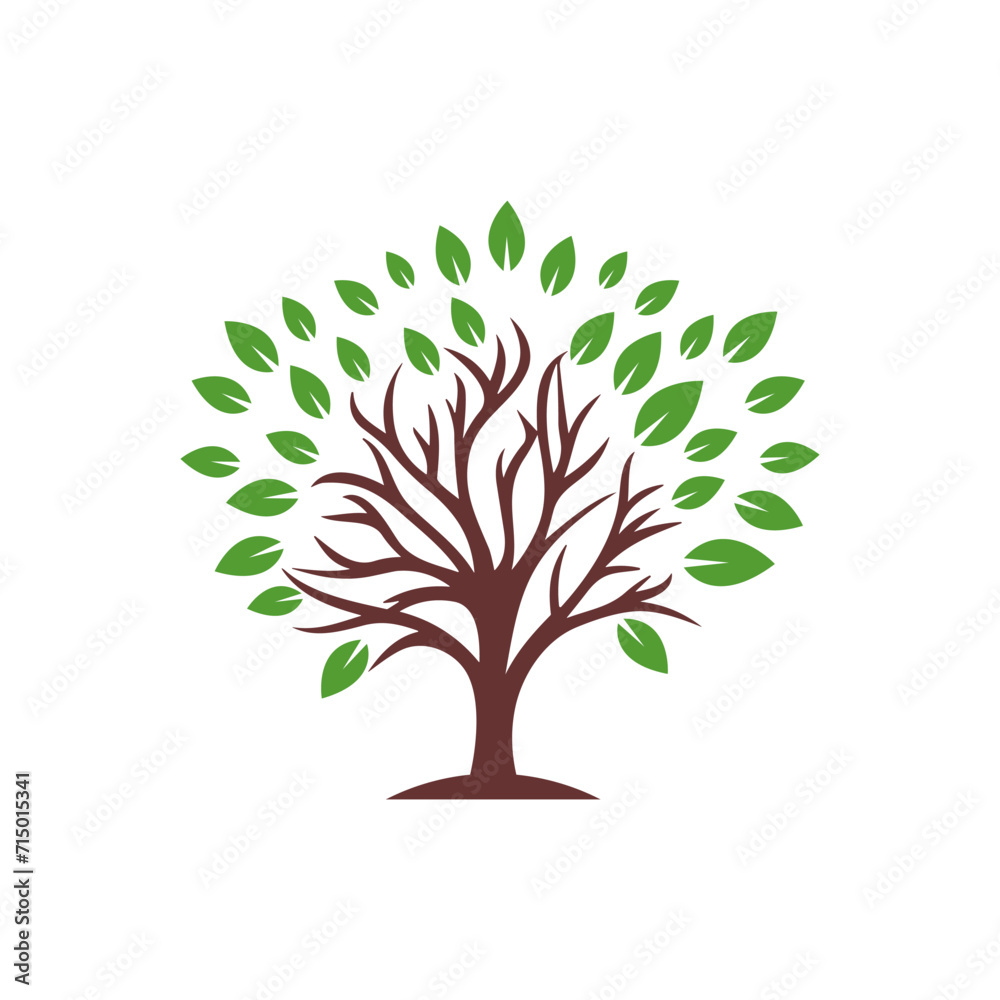 Stylized vector tree logo icon template