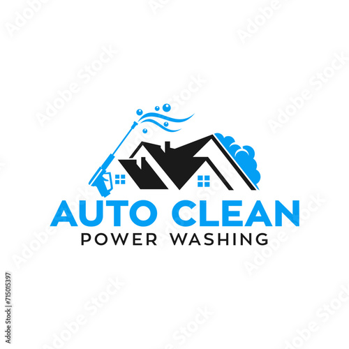 vector graphic of pressure power wash spray logo design