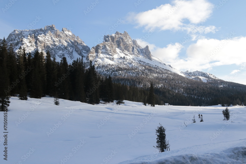 Snow covered Dolomites