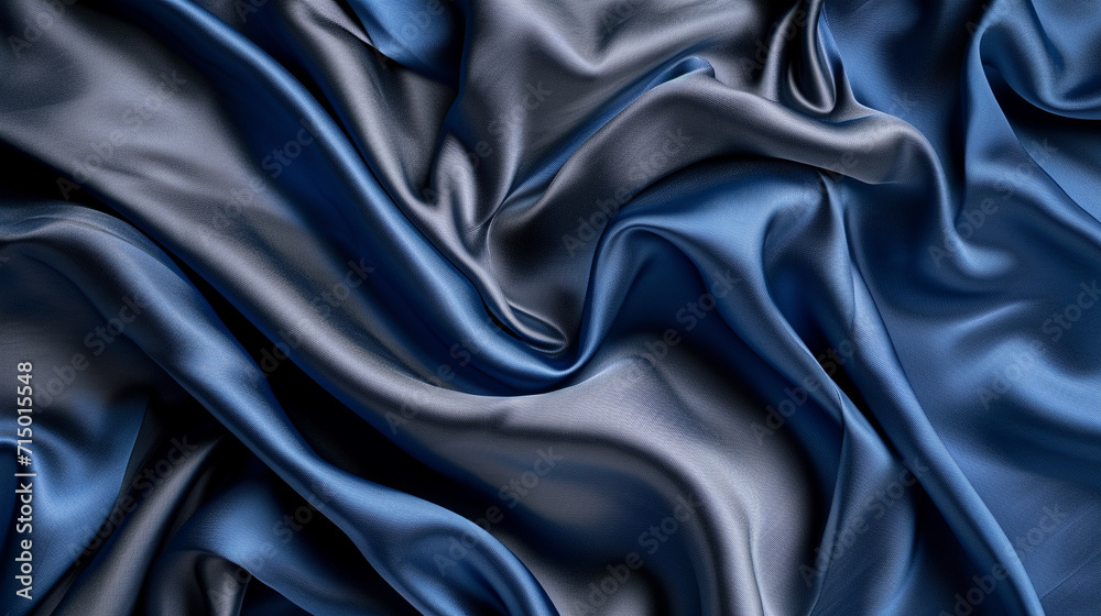 Fototapeta premium Grey with deep blue silk background