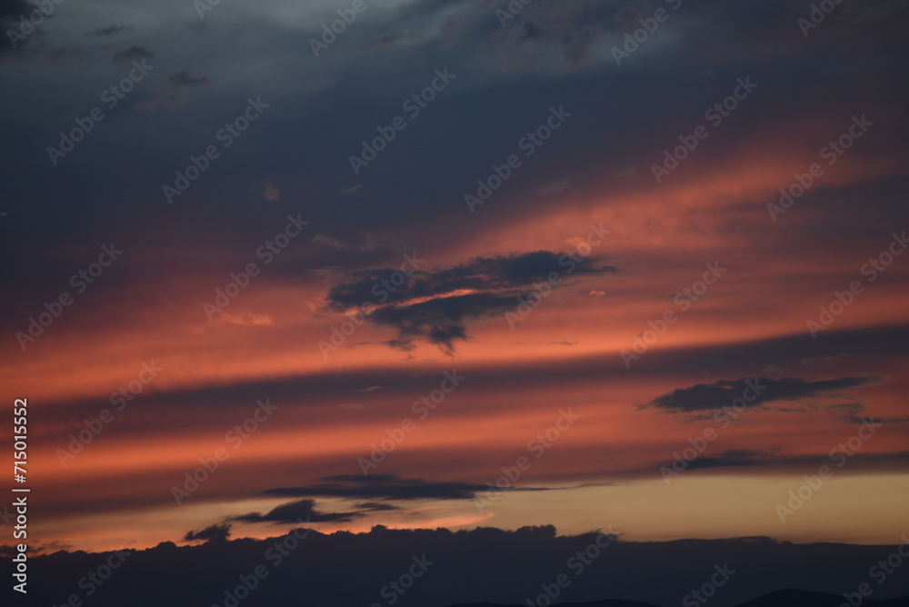 Jura, nuages, coucher de soleil, lune, clouds, sunset, moon, Genève, Geneva, Suisse, Switzerland