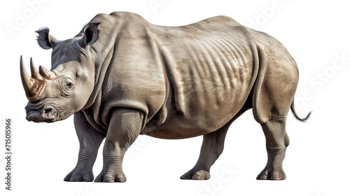  A rhino, isolated, white background
