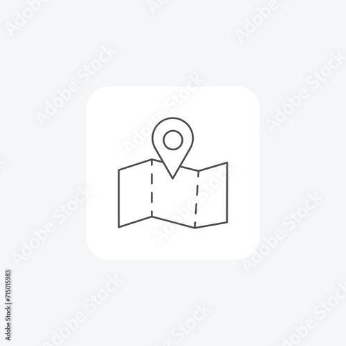 Maps grey thin line icon , vector, pixel perfect, illustrator file