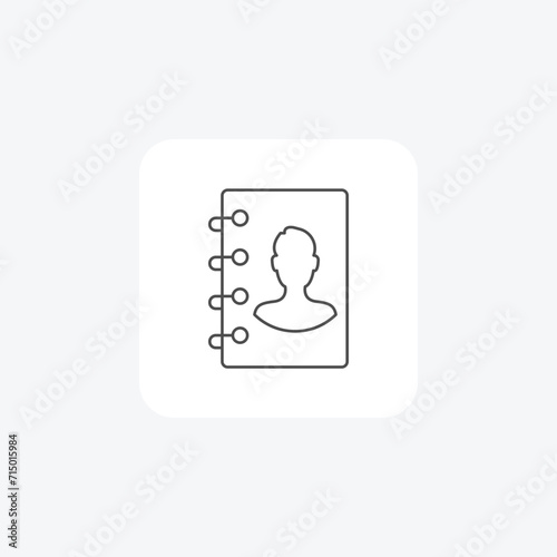 Contacts grey thin line icon , vector, pixel perfect, illustrator file