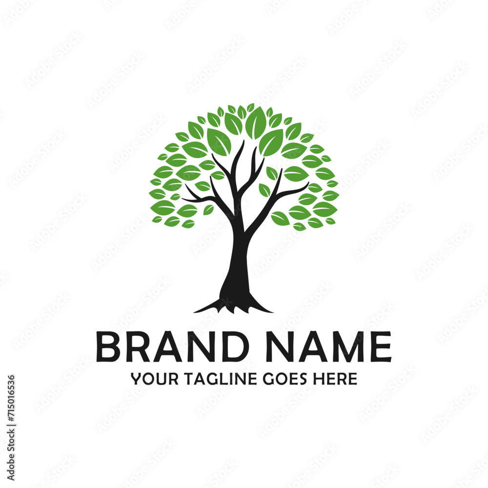 Obraz premium tree logo with tree illustration 3