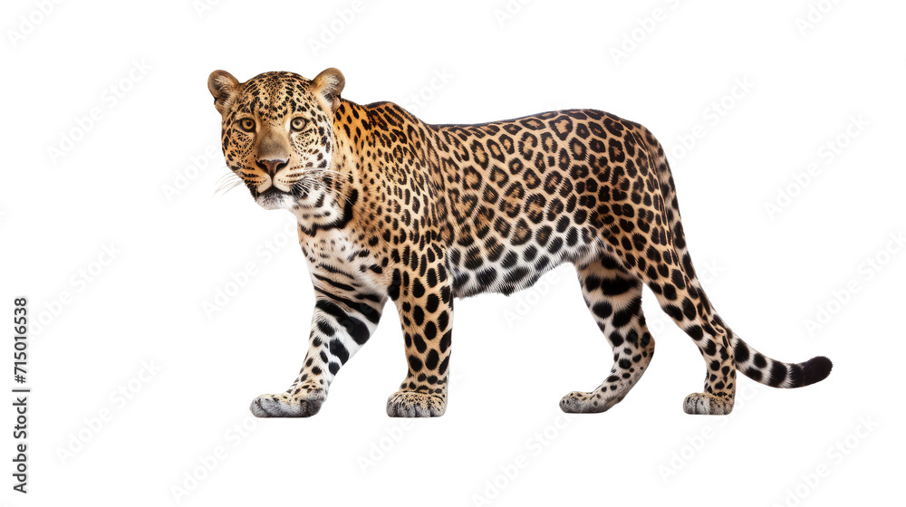 Obraz premium An adult standing leopard isolated